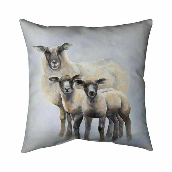 Fondo 26 x 26 in. Sheep Family-Double Sided Print Indoor Pillow FO2795949